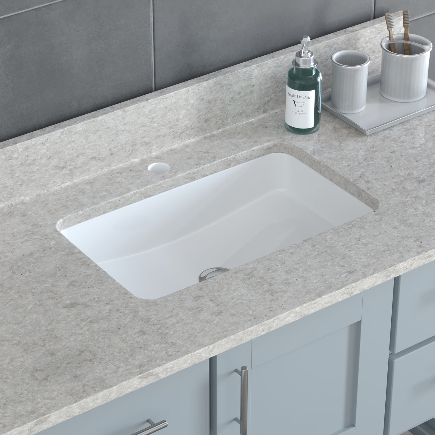 USA Patriot 48 Inch Gray Bathroom Vanity – Olympus Counter