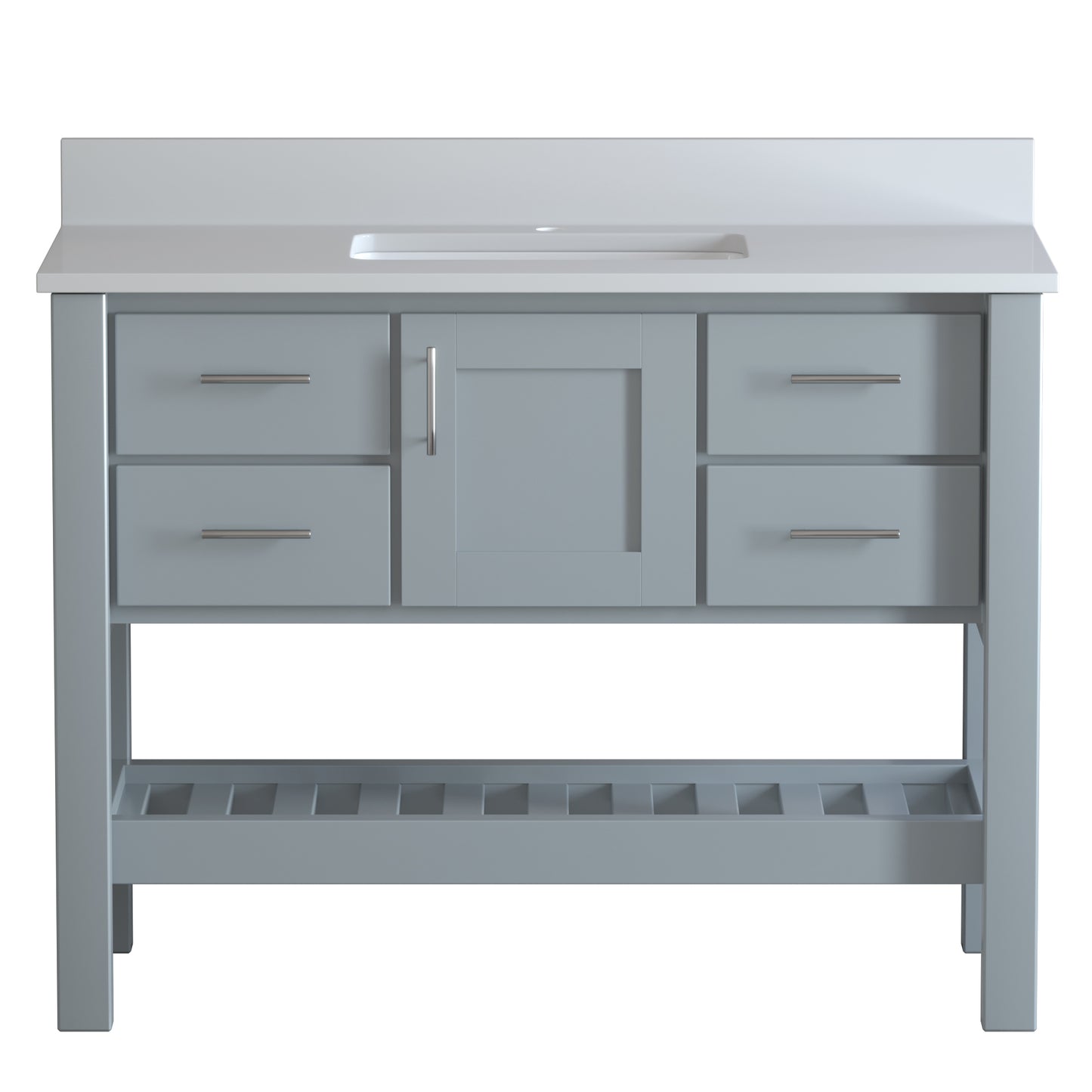 USA Patriot 48 Inch Gray Bathroom Vanity - White Counter