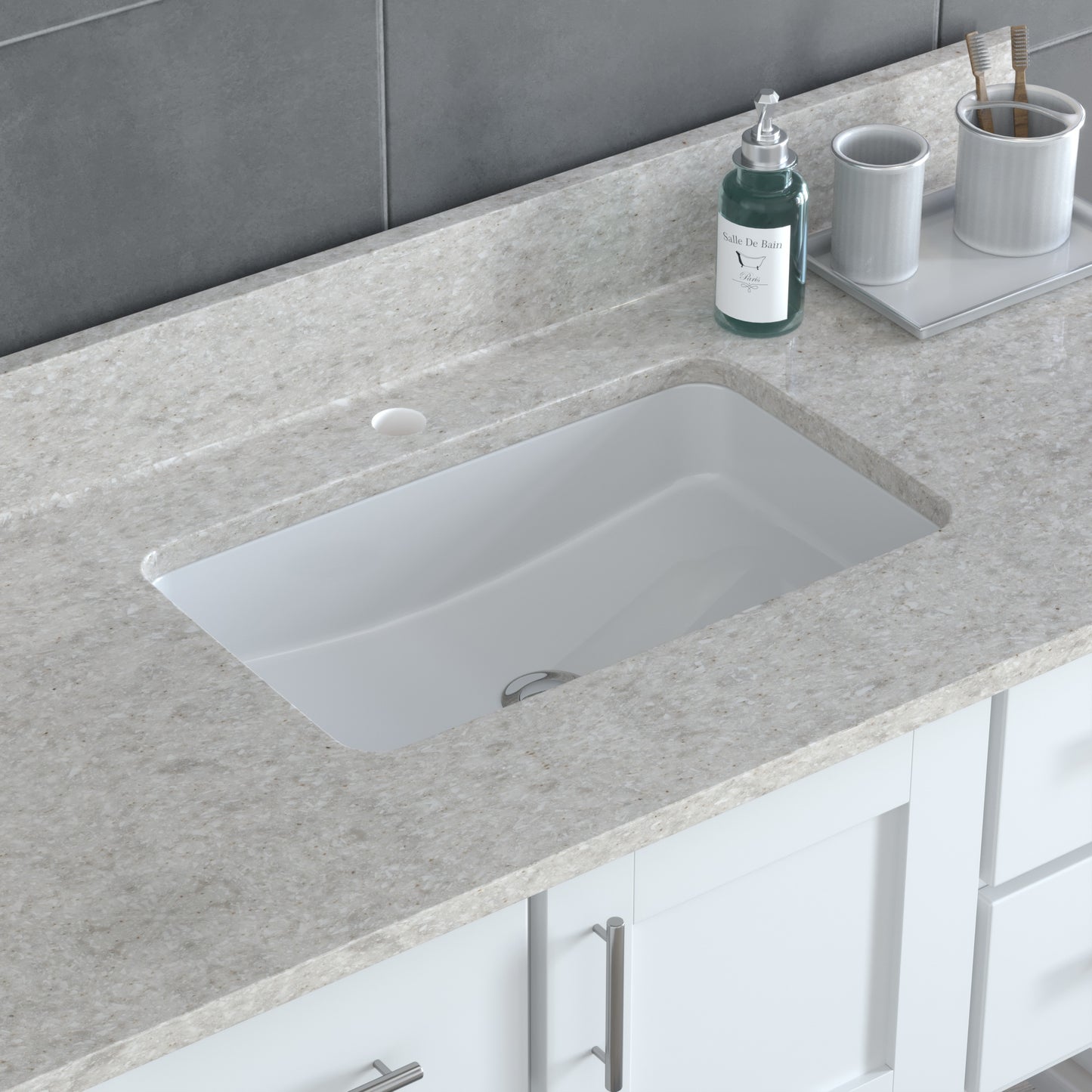 USA Patriot 48 Inch White Bathroom Vanity – Olympus Counter