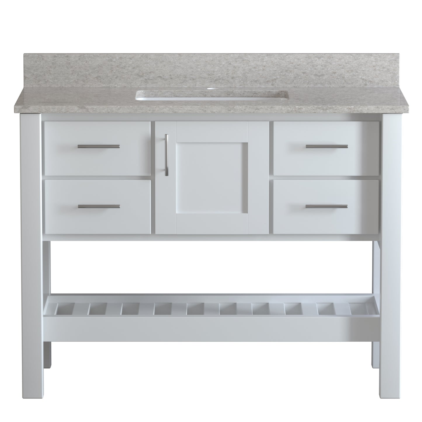 USA Patriot 48 Inch White Bathroom Vanity – Olympus Counter