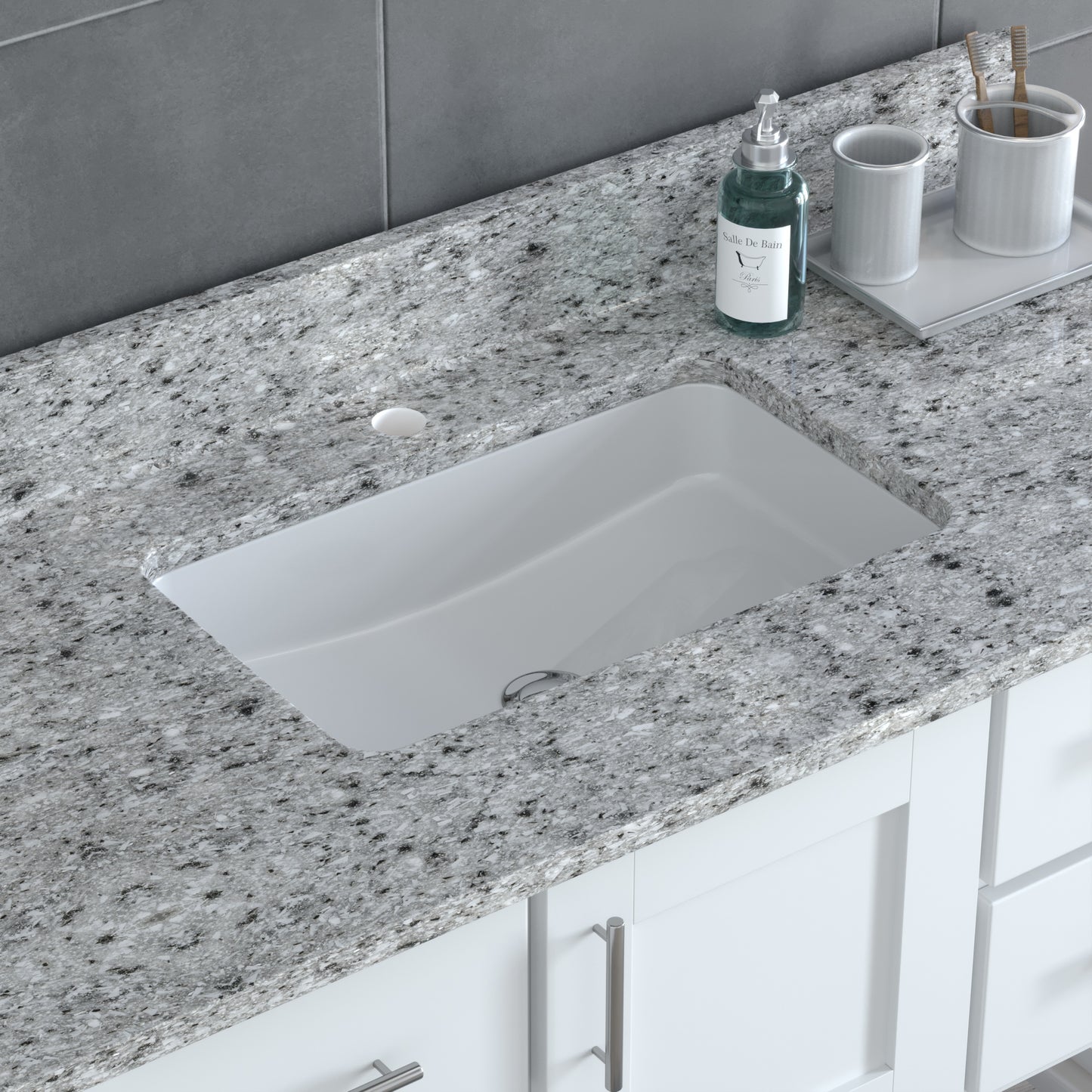 USA Patriot 48 Inch White Bathroom Vanity - Pepper Counter