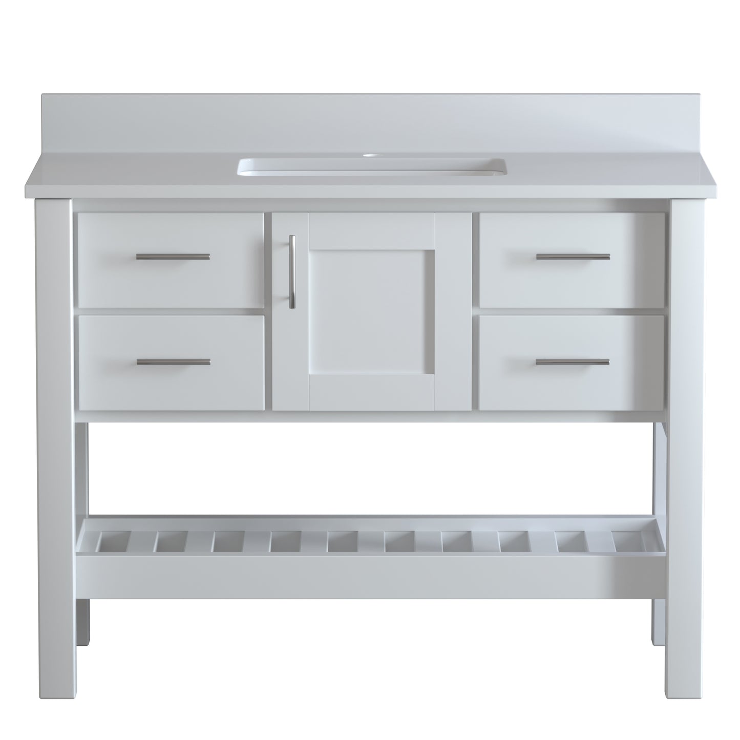 USA Patriot 48 Inch White Bathroom Vanity - White Counter