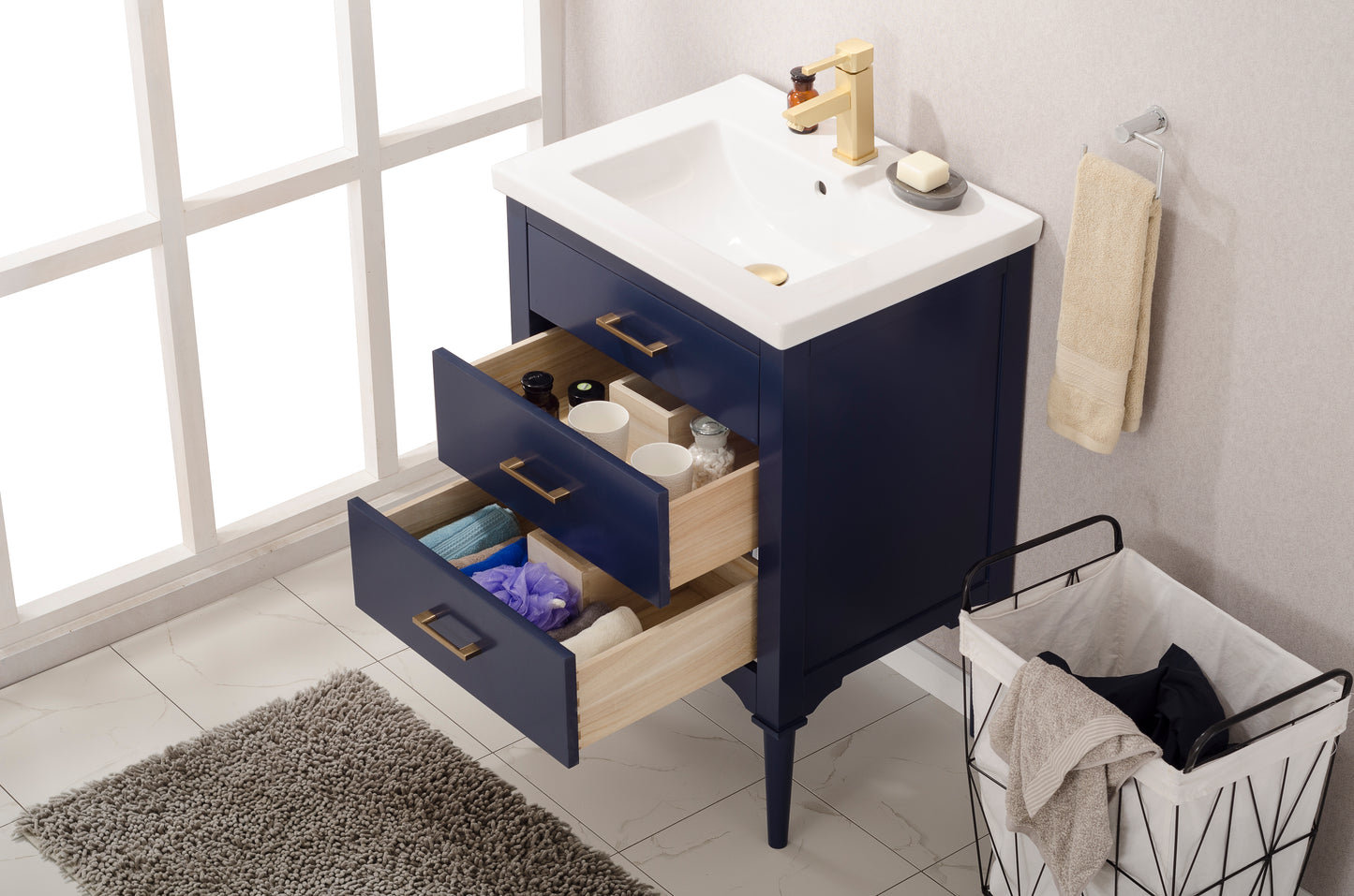 Mason 24" Single Sink Vanity In Blue
