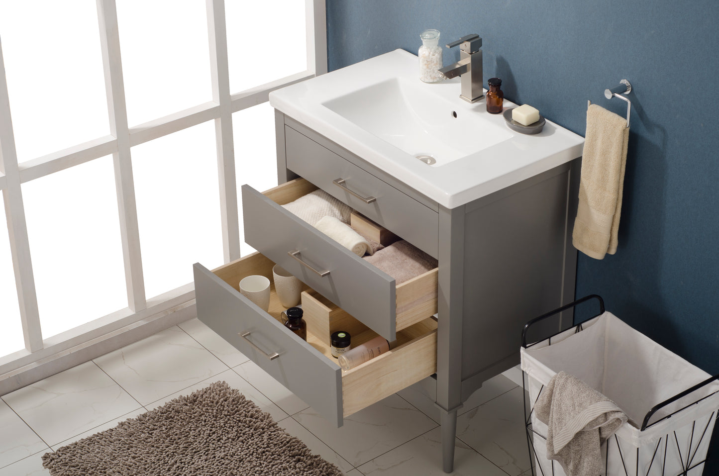 Mason 30" Single Sink Vanity In Gray