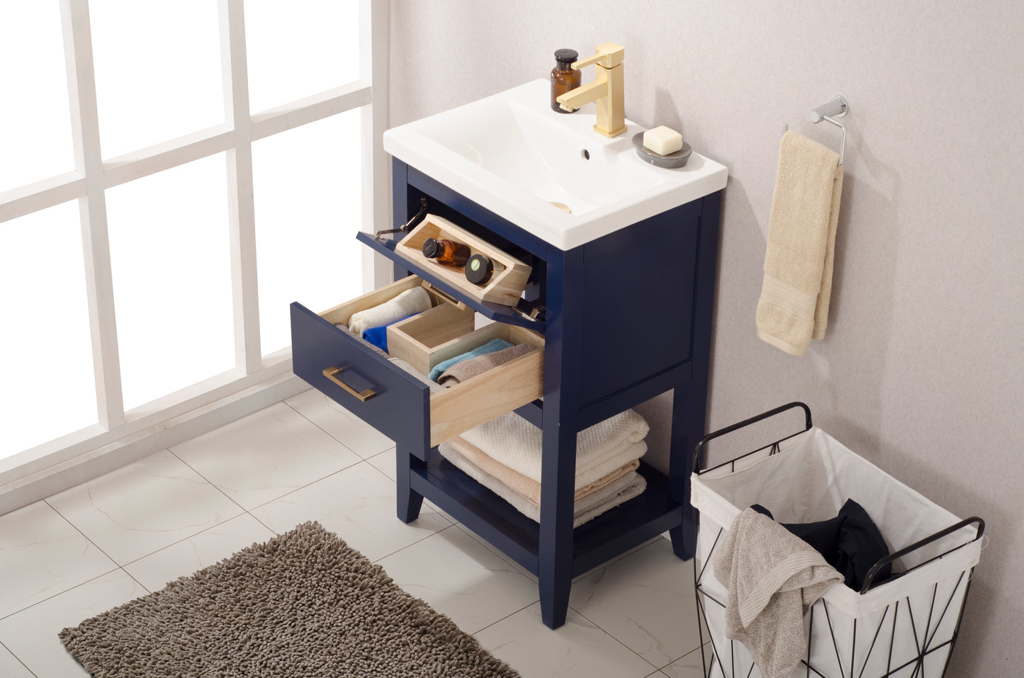 Cara 20" Single Sink Vanity In Blue