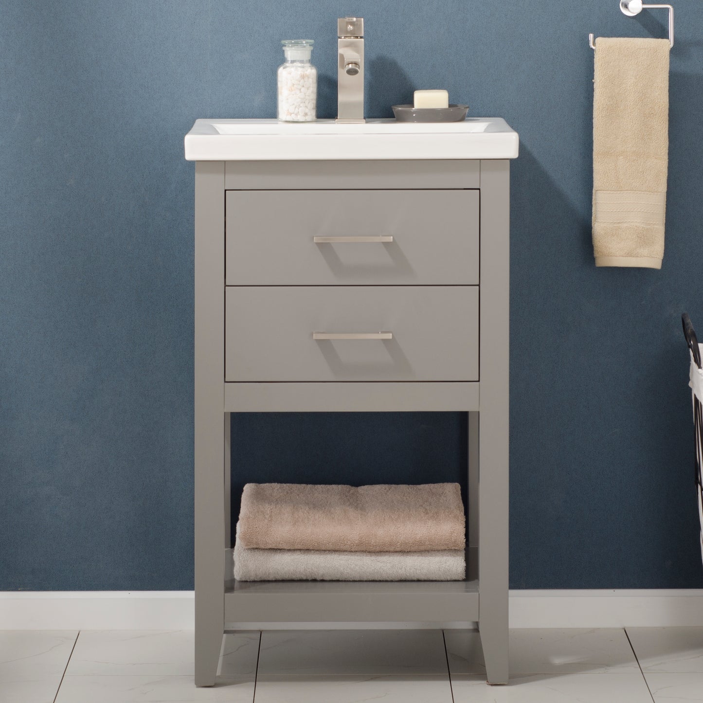 Cara 20" Single Sink Vanity In Gray