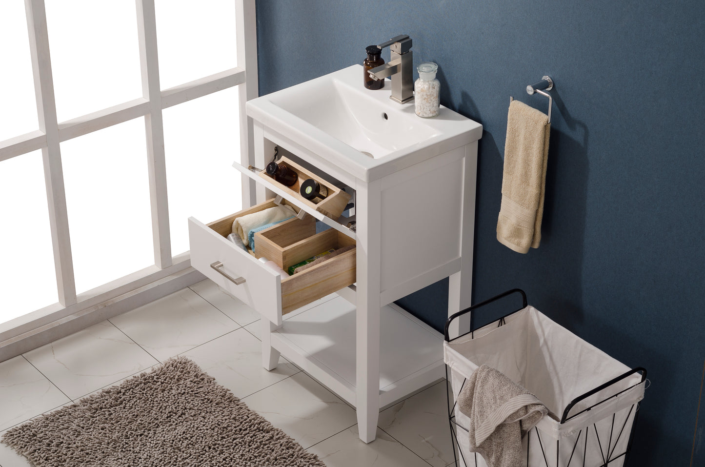Cara 20" Single Sink Vanity In White