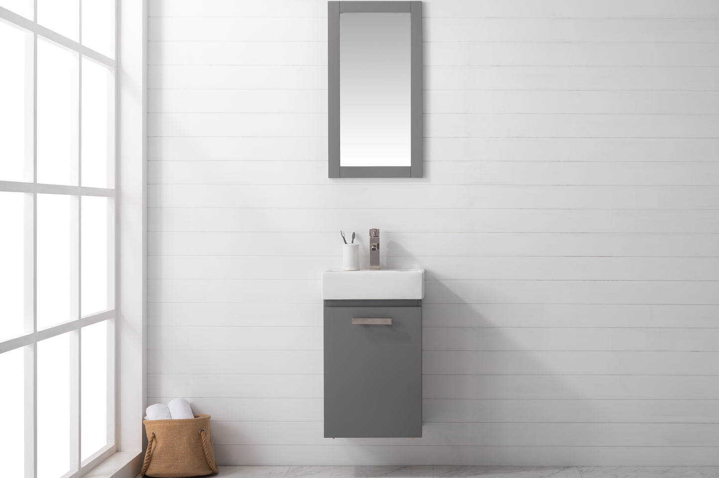 Stella 16.5" Single Sink Vanity In Gray