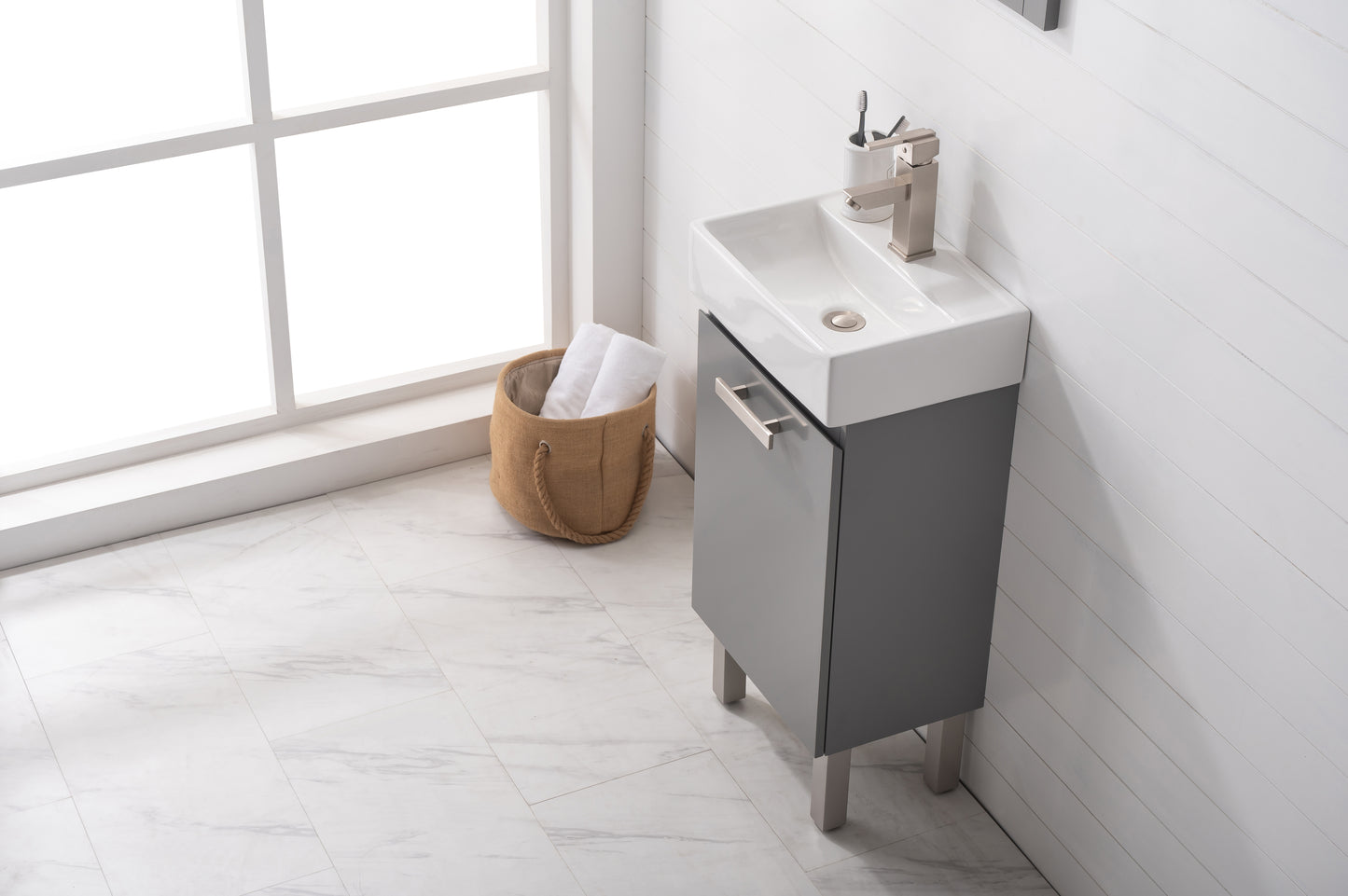 Stella 16.5" Single Sink Vanity In Gray