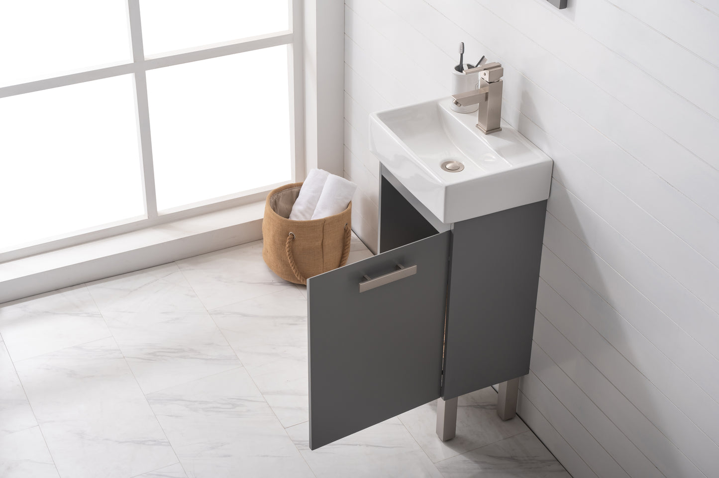 Stella 16.5" Single Sink Vanity In Gray