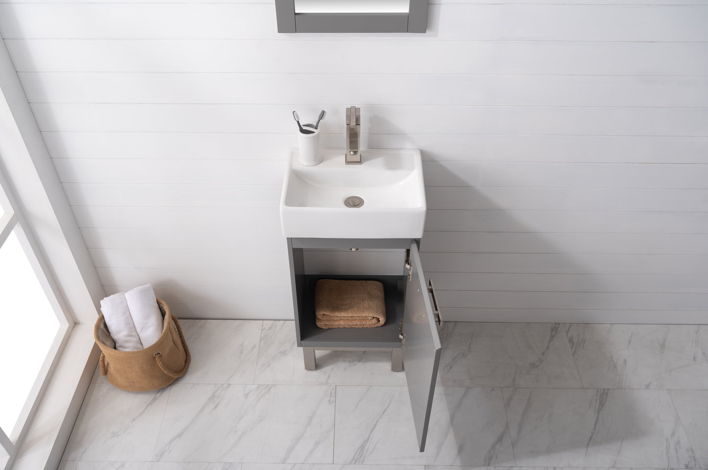 Stella 16.5" Single Sink Vanity In Gray