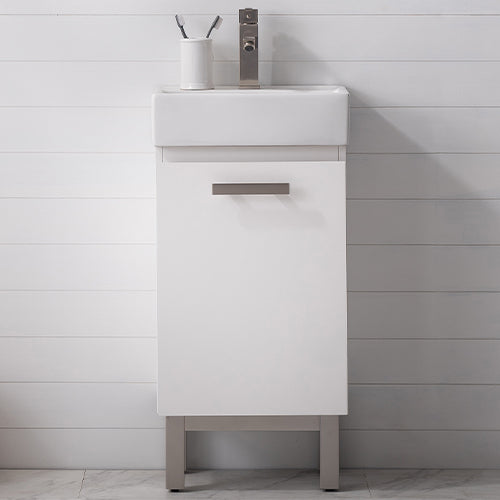 Stella 16.5" Single Sink Vanity In White