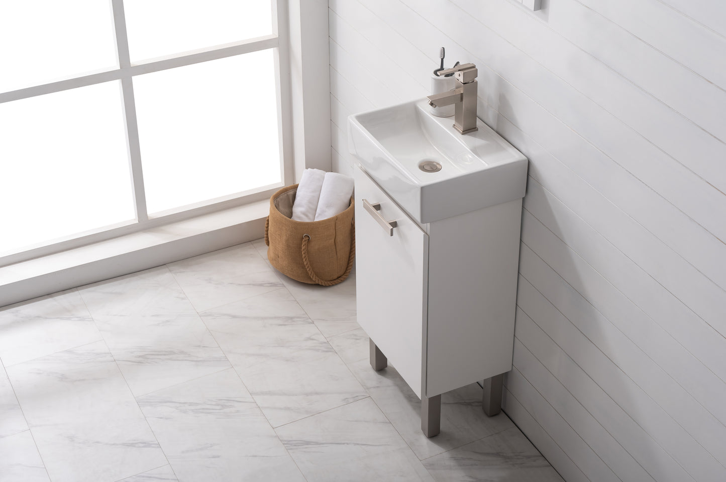Stella 16.5" Single Sink Vanity In White