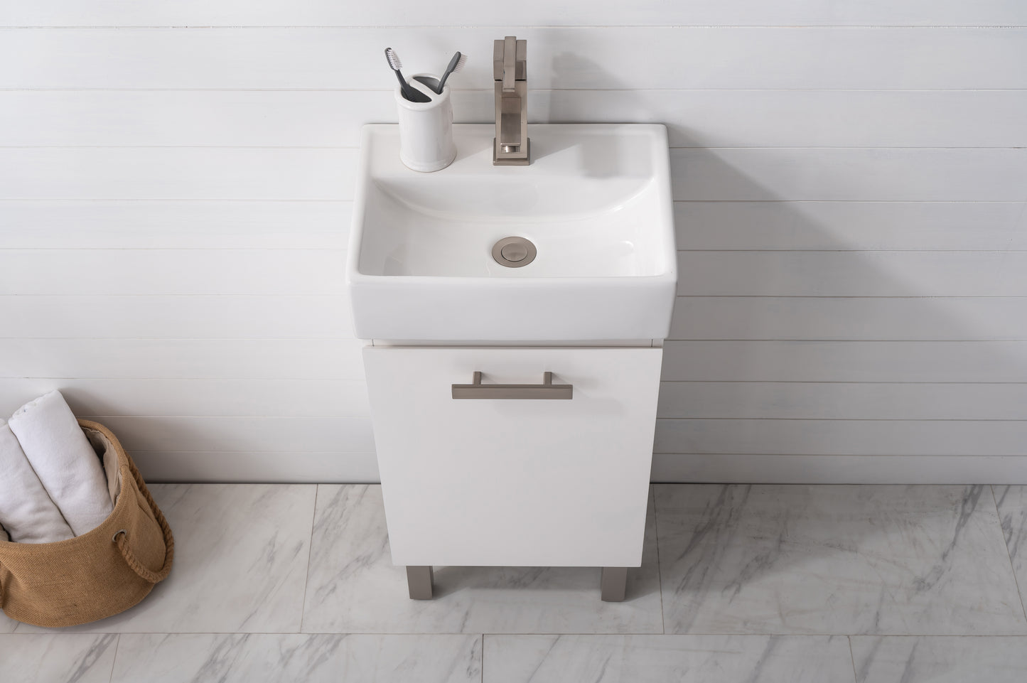 Stella 16.5" Single Sink Vanity In White