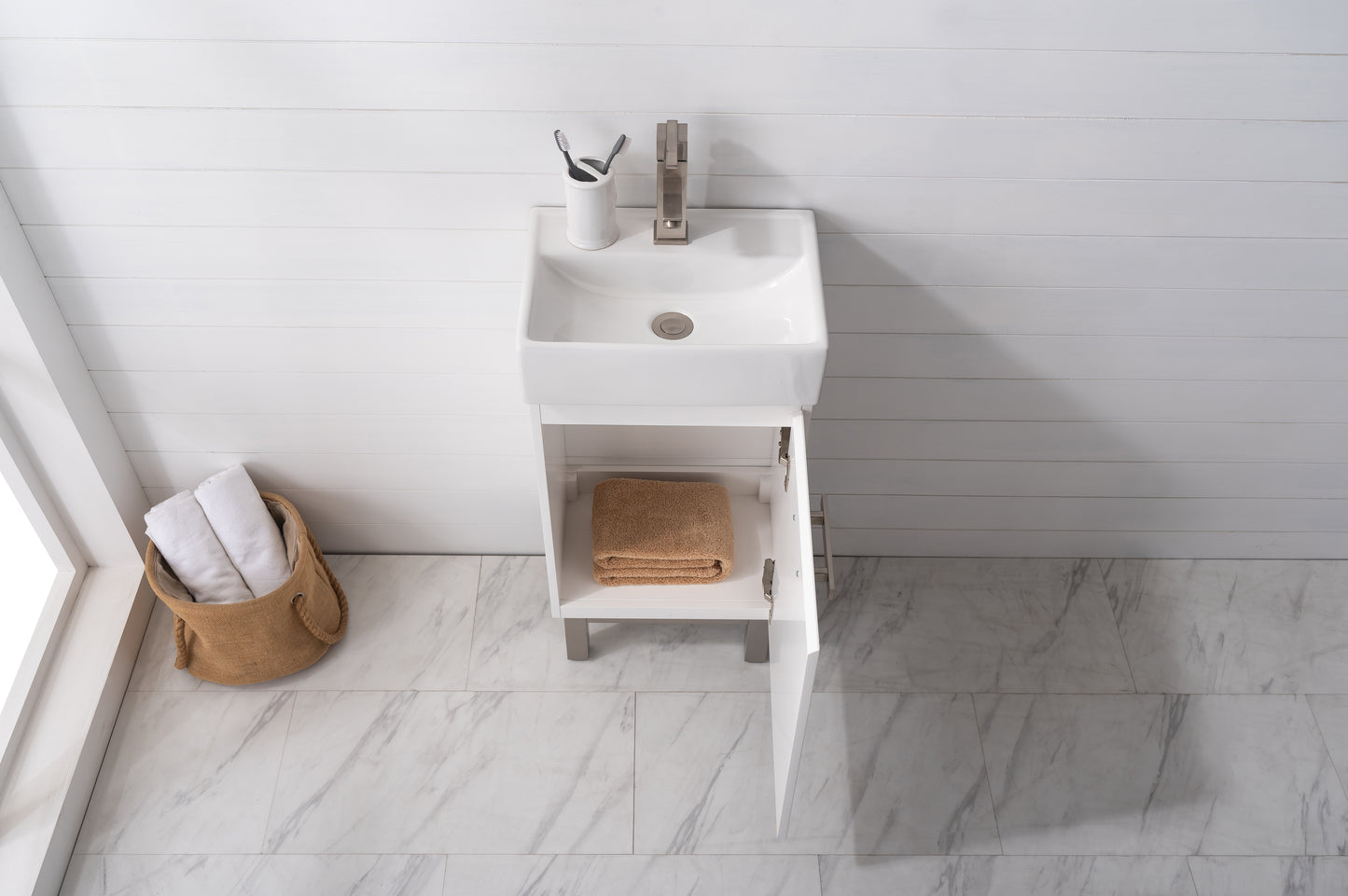 Stella 16.5" Single Sink Vanity In White