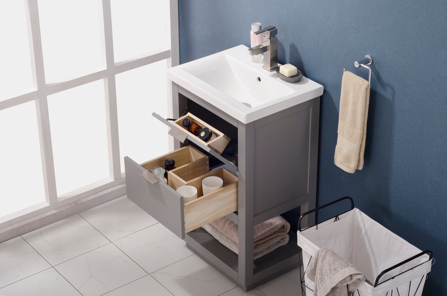 Klein 20" Single Sink Vanity In Gray