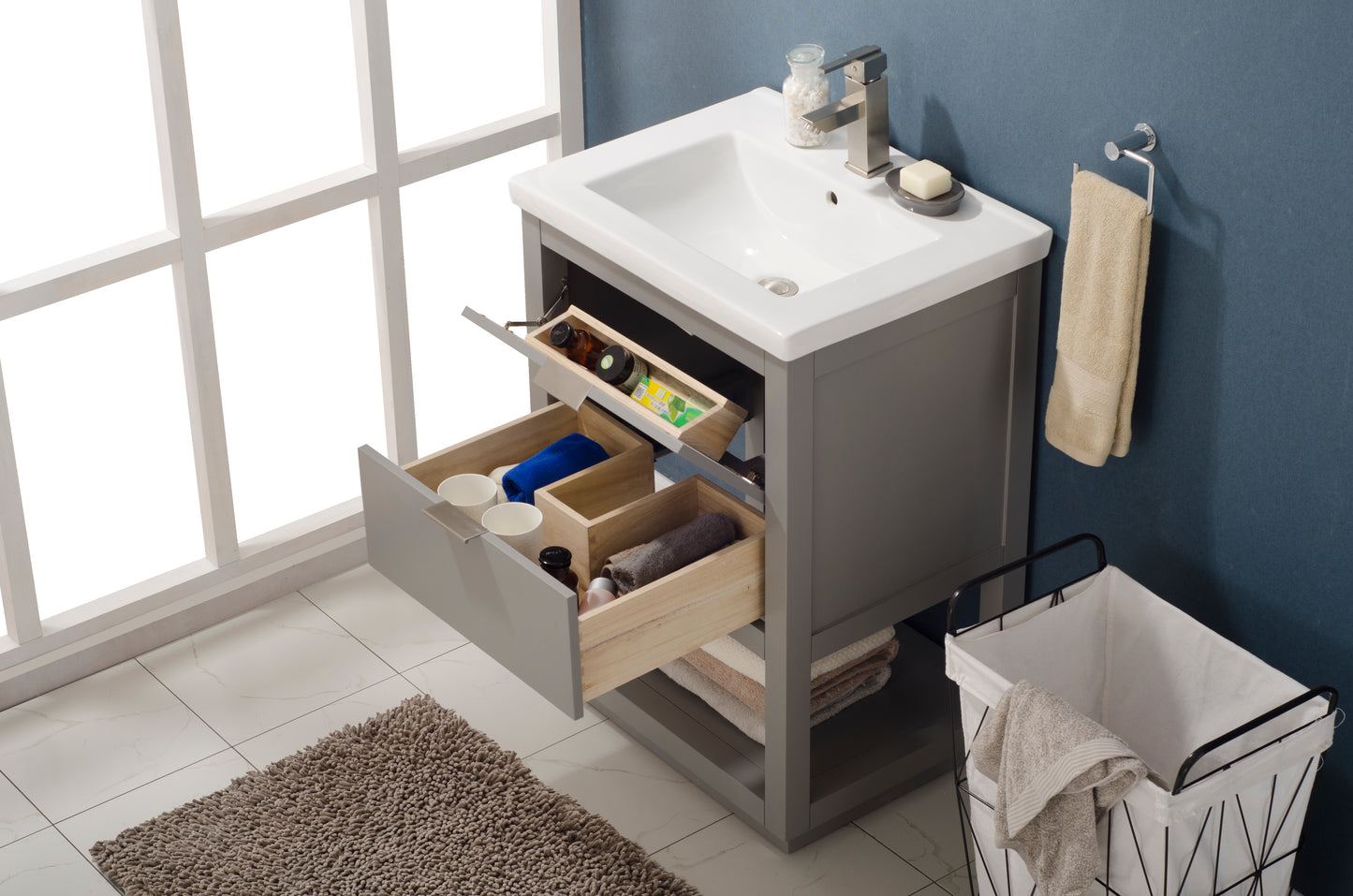 Klein 24" Single Sink Vanity In Gray