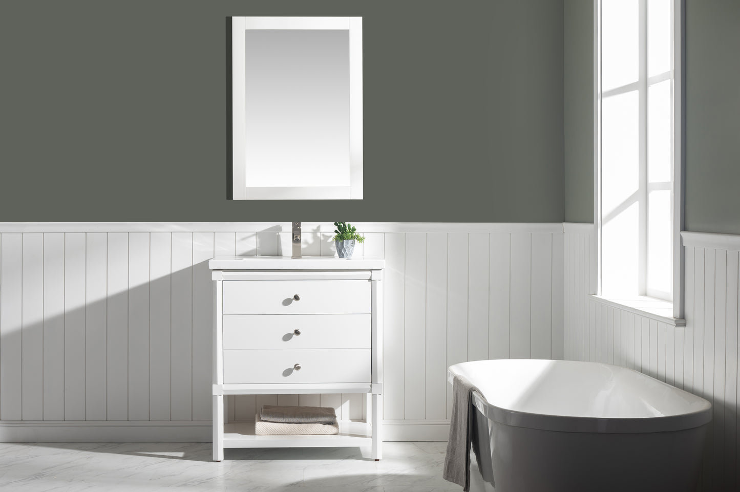 Logan 30" Single Sink Vanity In White