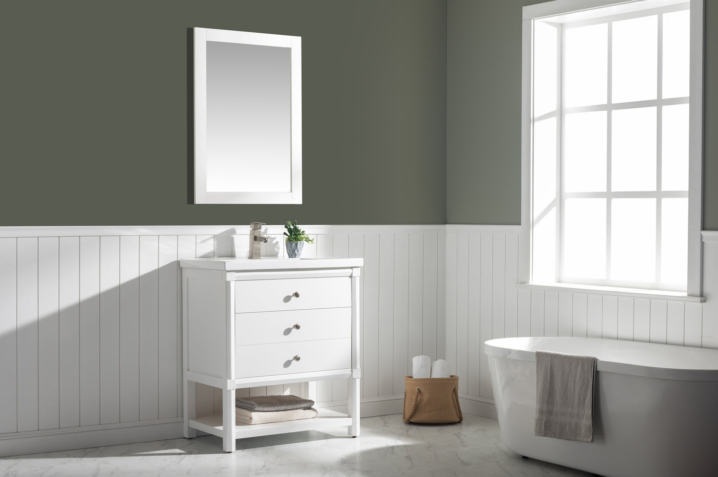 Logan 30" Single Sink Vanity In White