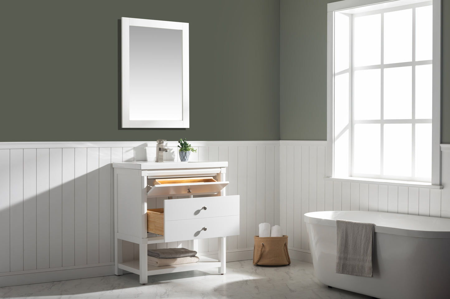 Logan 30" Single Sink Vanity In White