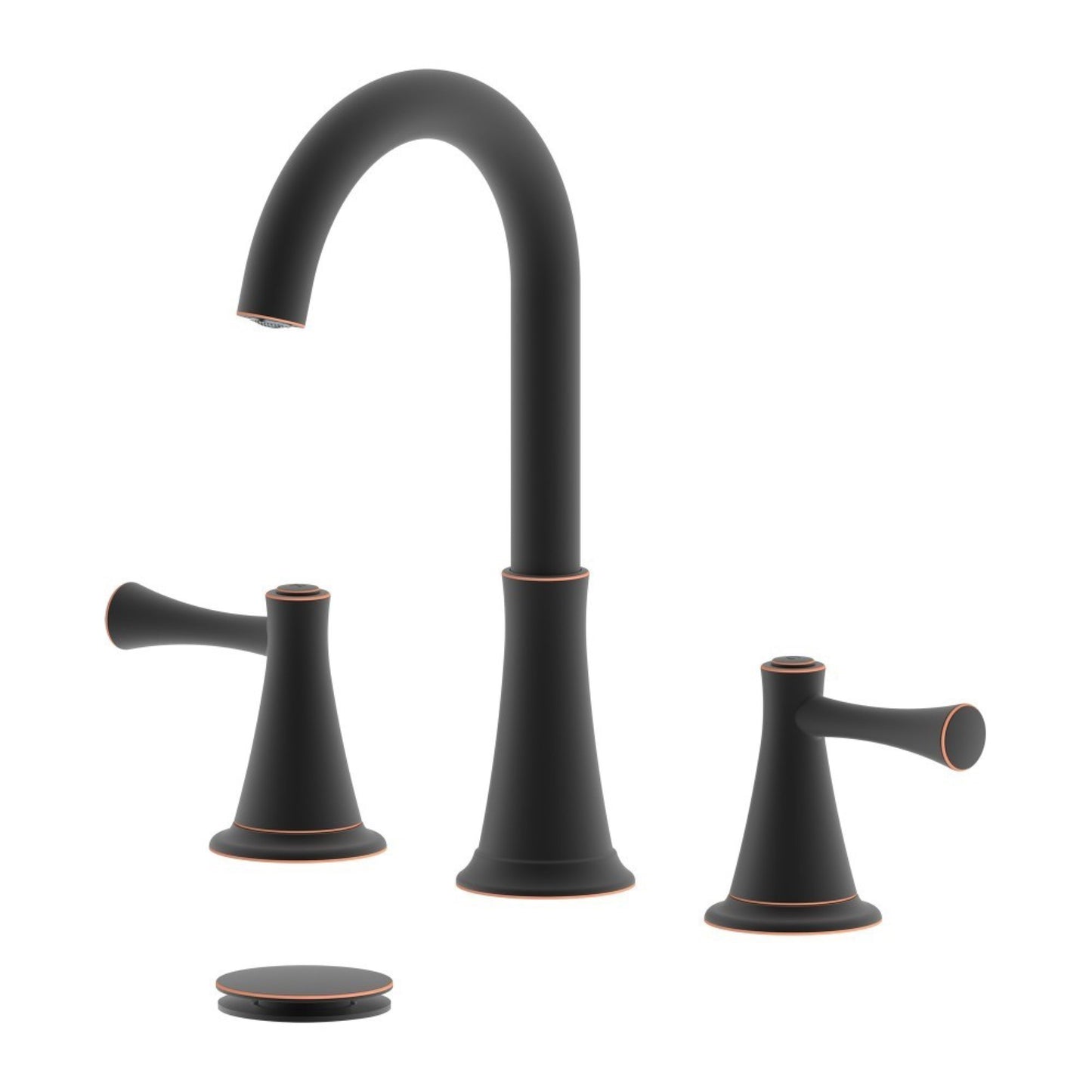 Kassel Double Handle Oil Rubbed Bronze Widespread Bathroom Faucet with Drain Assembly without Overflow