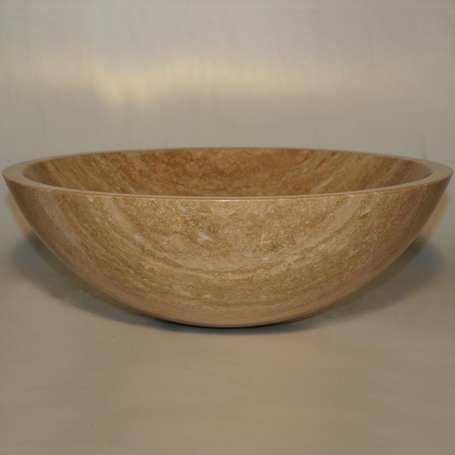 Travertine Stone Vessel without rim (16.25" D x 5.5"H)