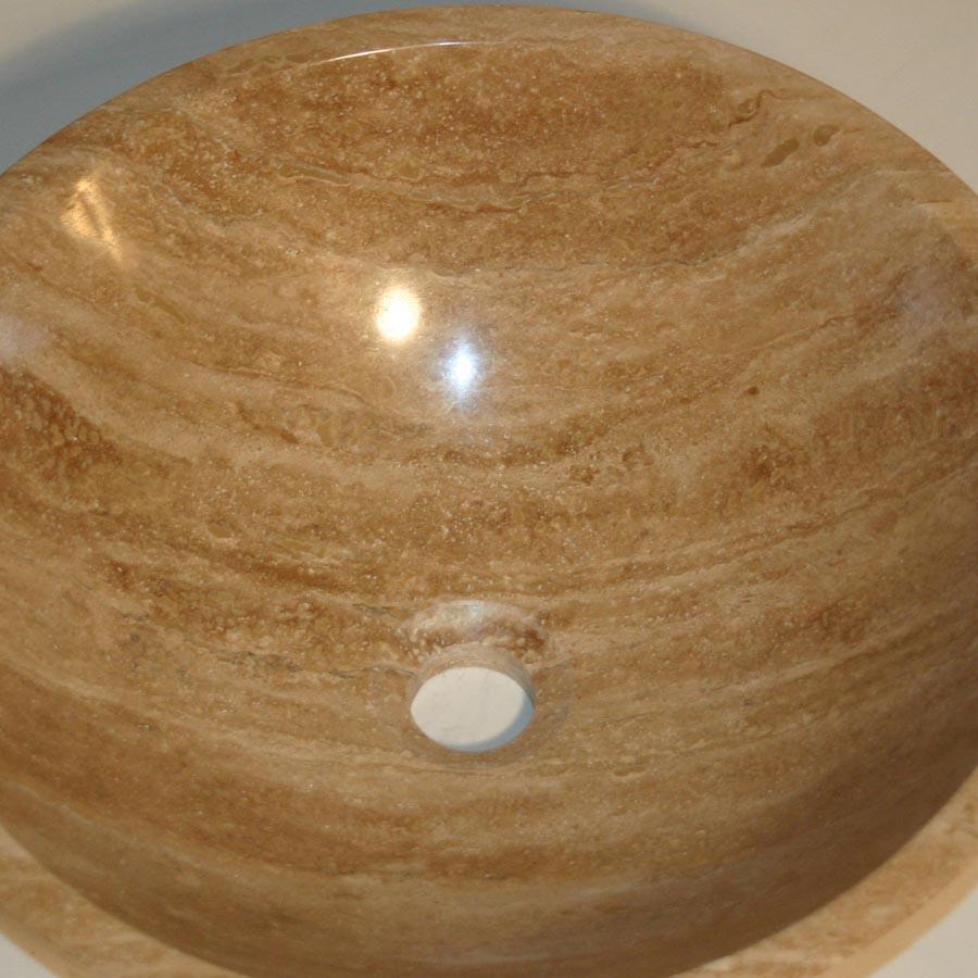 Travertine Stone Vessel without rim (16.25" D x 5.5"H)
