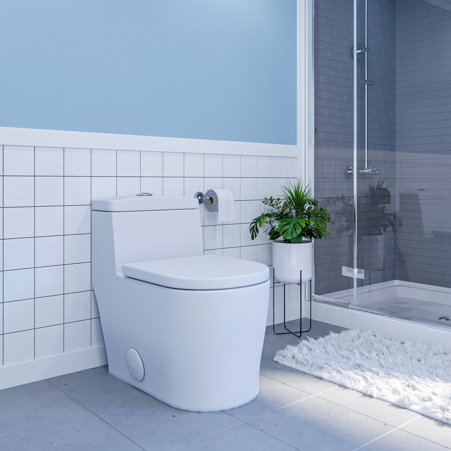 Savona Dual Flush Elongated One-Piece Toilet (Seat Included)