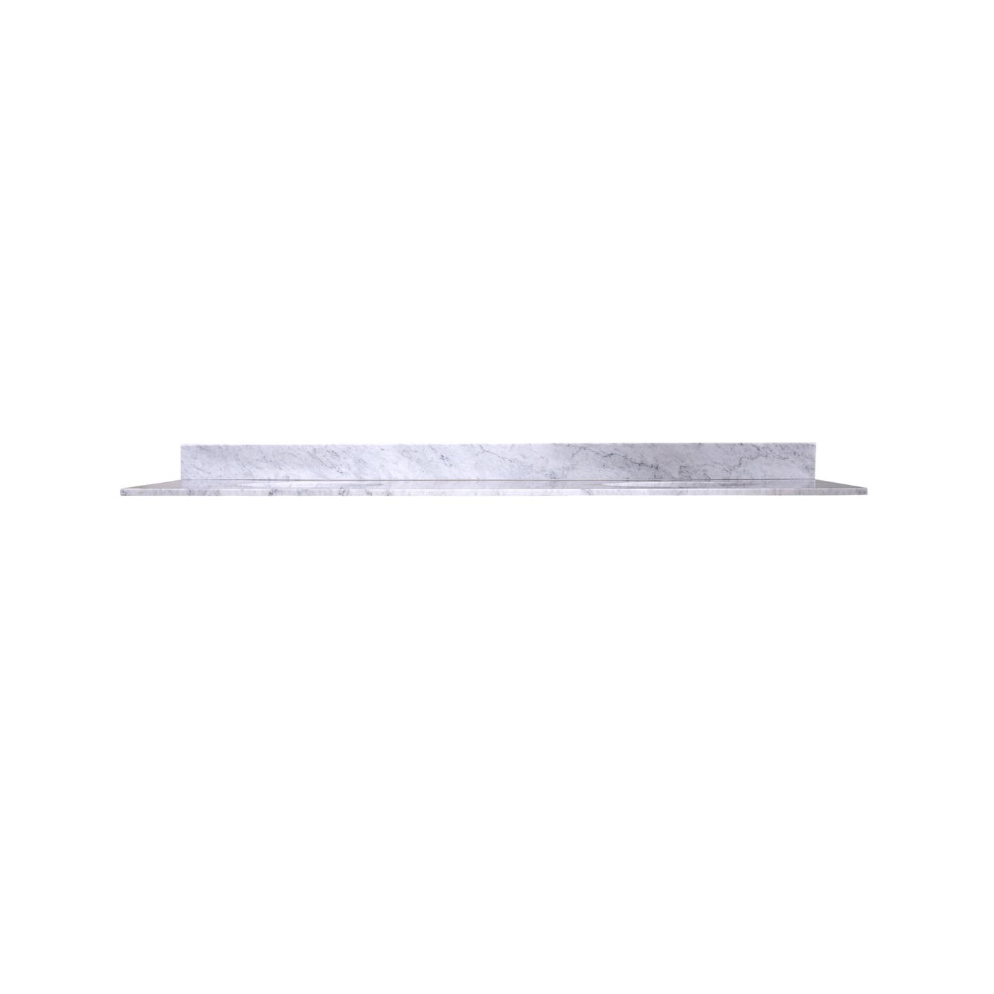 72" x 22" x 0.75" Carrara White Marble Top - 4" Backsplash, Double Oval Ceramic Sink (1-hole)