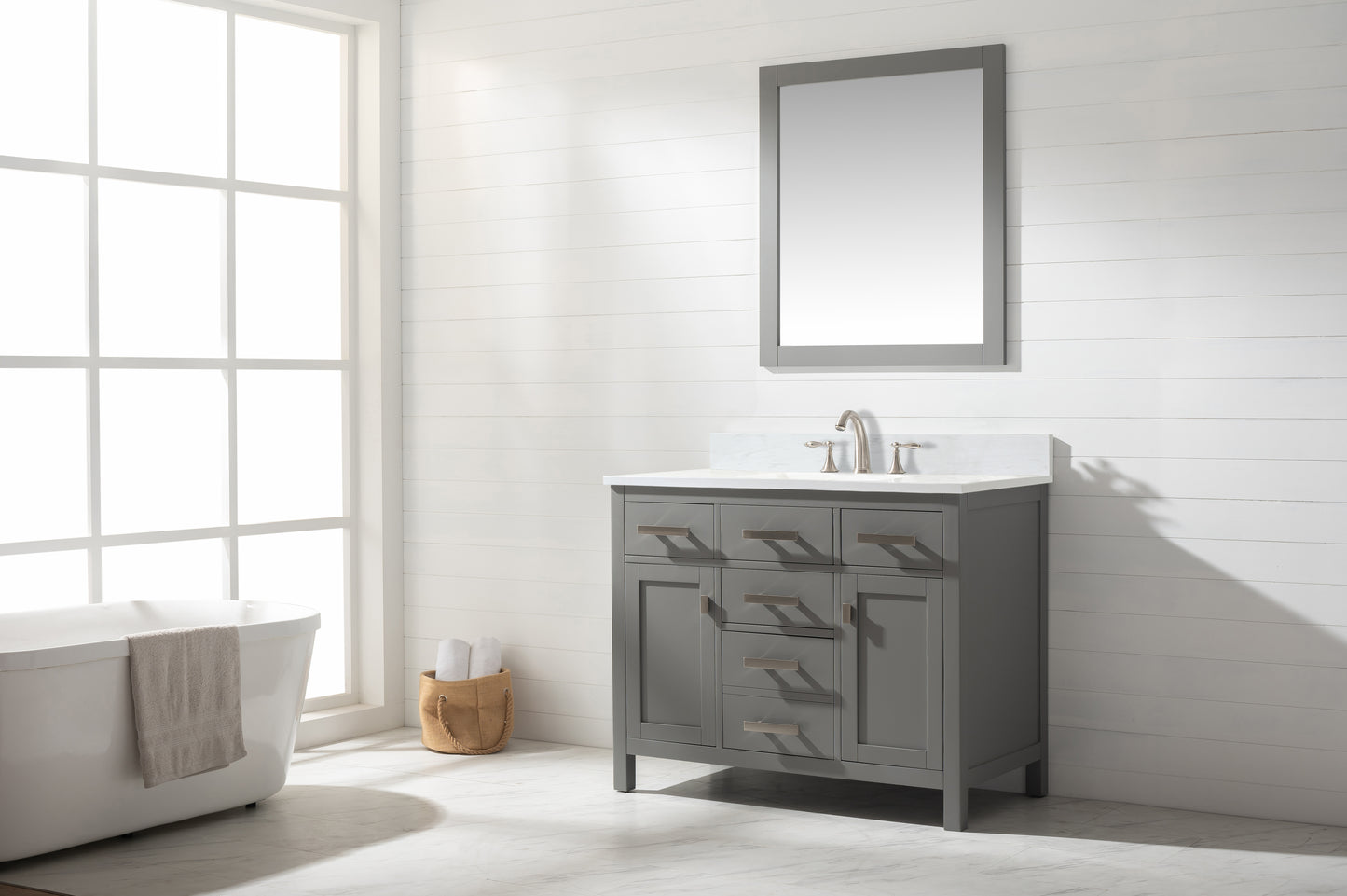 Valentino 42" Single Vanity in Gray