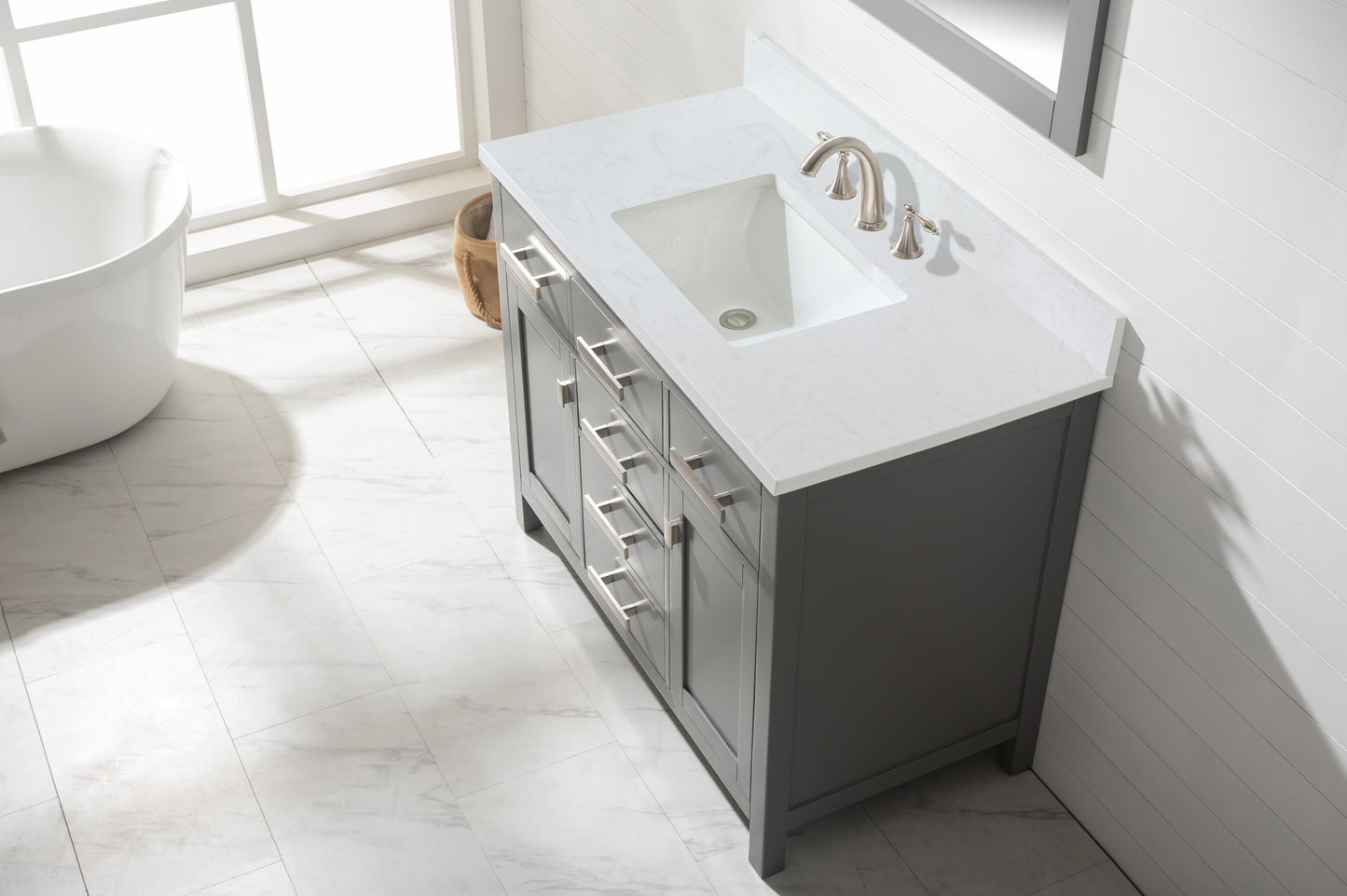 Valentino 42" Single Vanity in Gray
