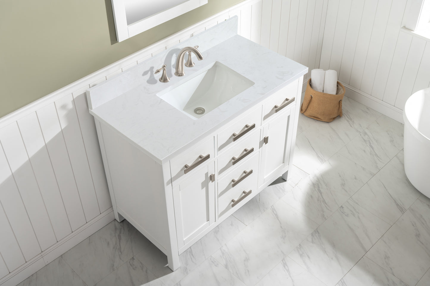 Valentino 42" Single Vanity in White