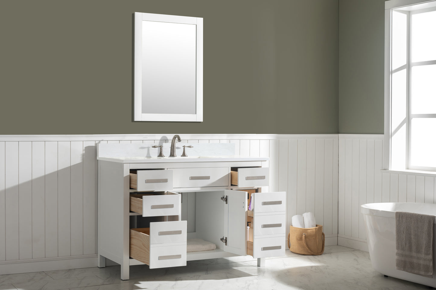 Valentino 48" Single Vanity in White