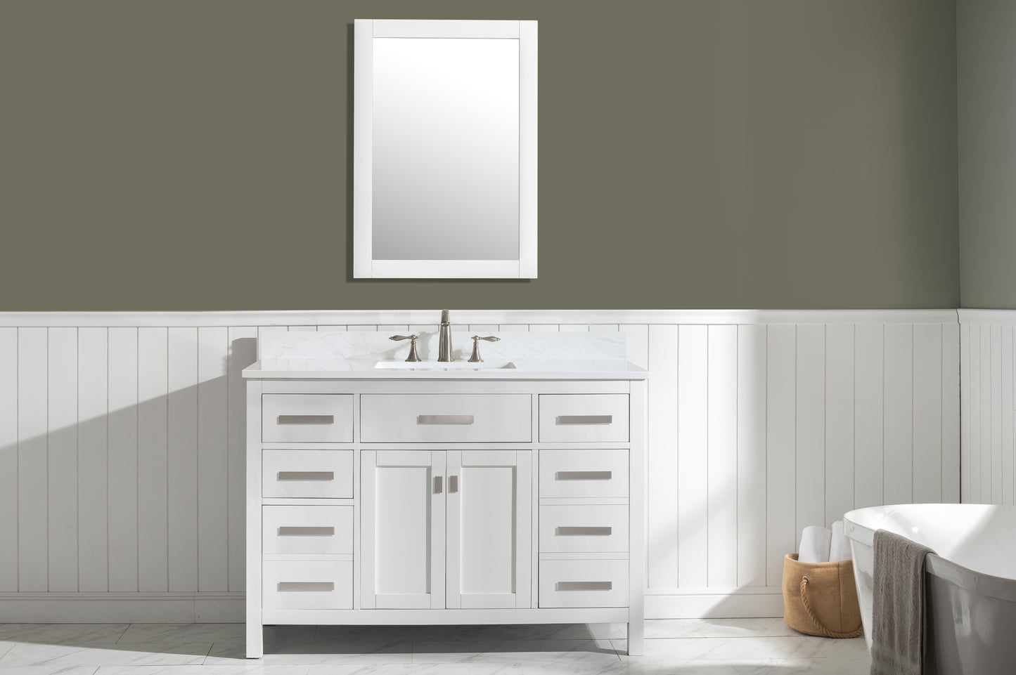 Valentino 48" Single Vanity in White