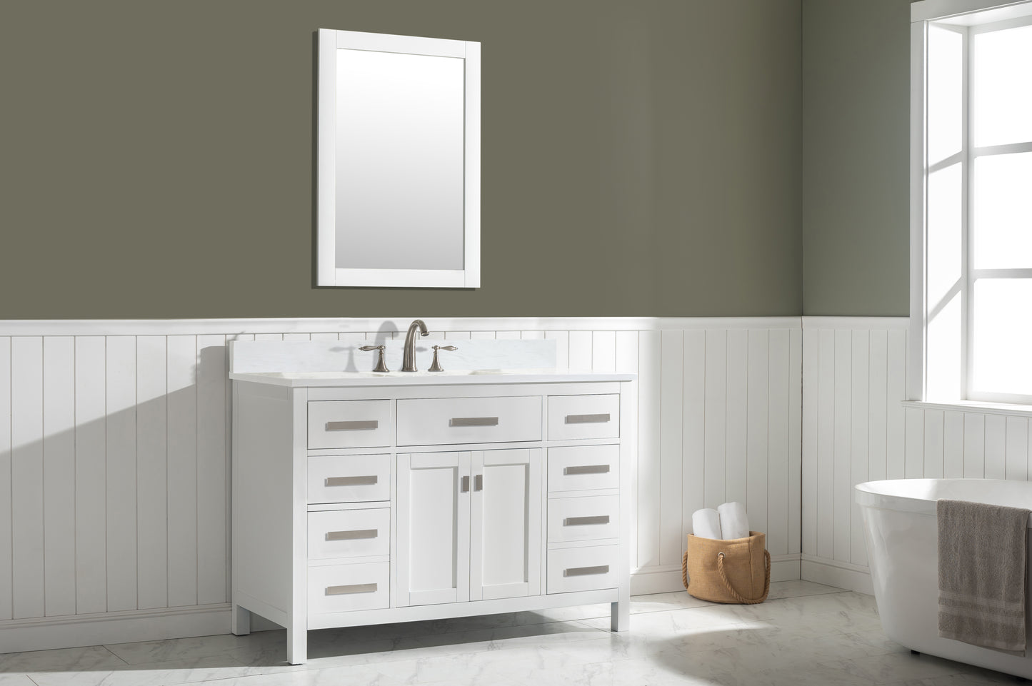 Valentino 48" Single Vanity in White