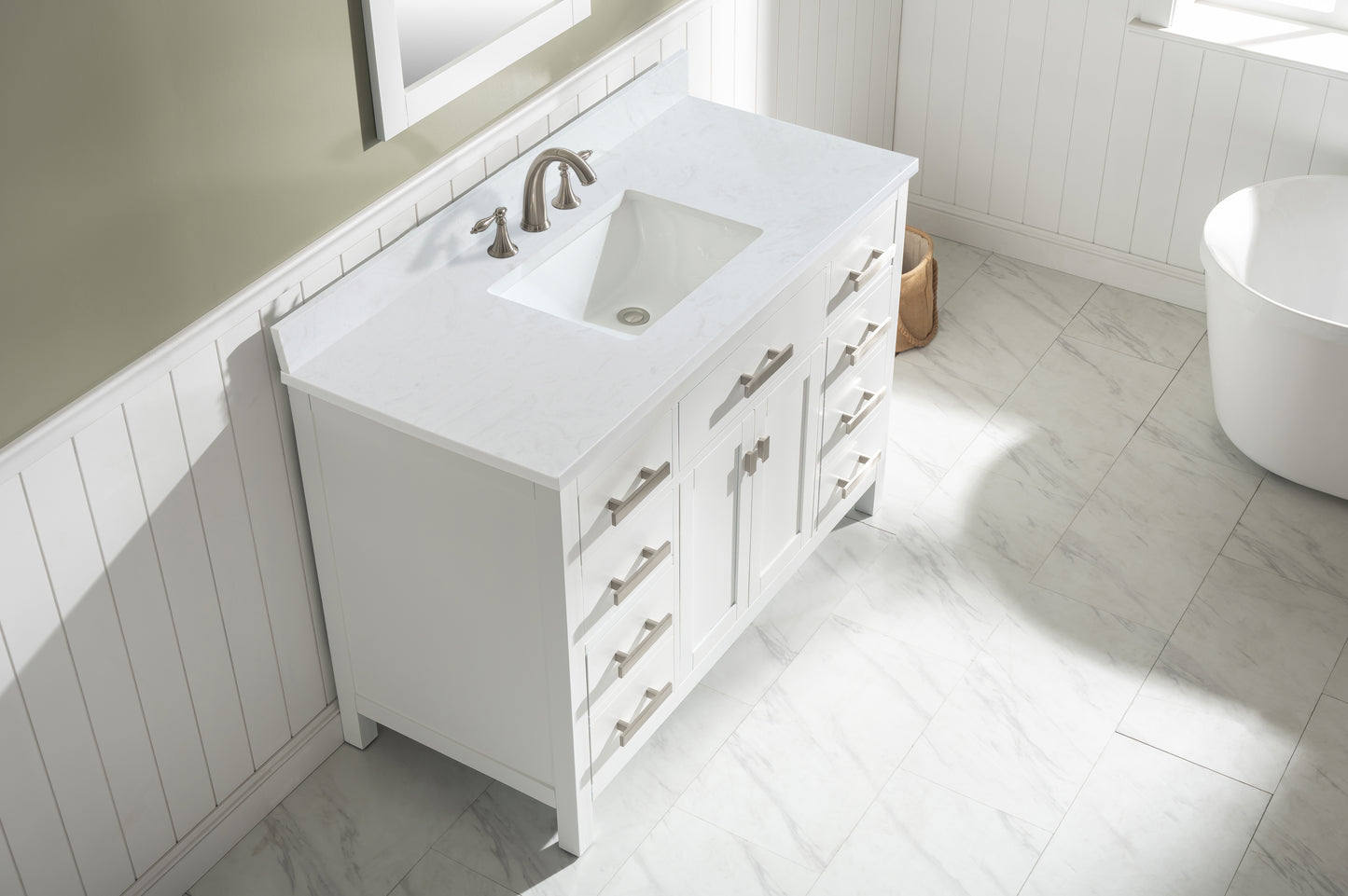Valentino 48" Single Vanity in White
