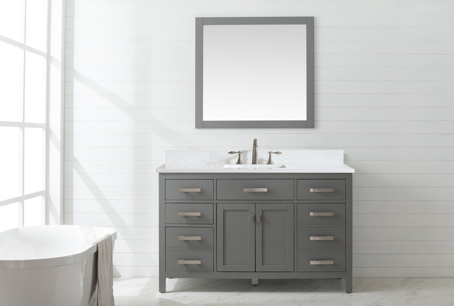 Valentino 54" Single Vanity in Gray