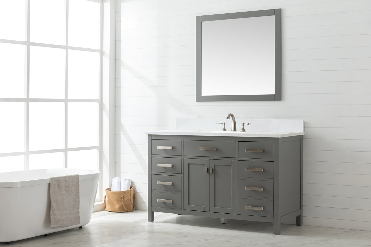 Valentino 54" Single Vanity in Gray