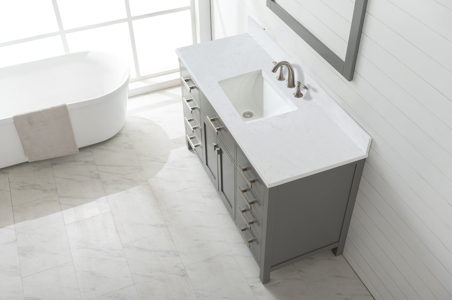Valentino 54" Single Vanity in Gray