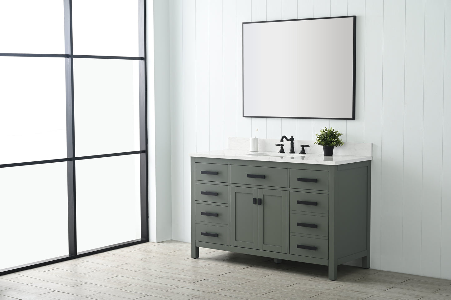 Valentino 54" Single Vanity in Verdant Green