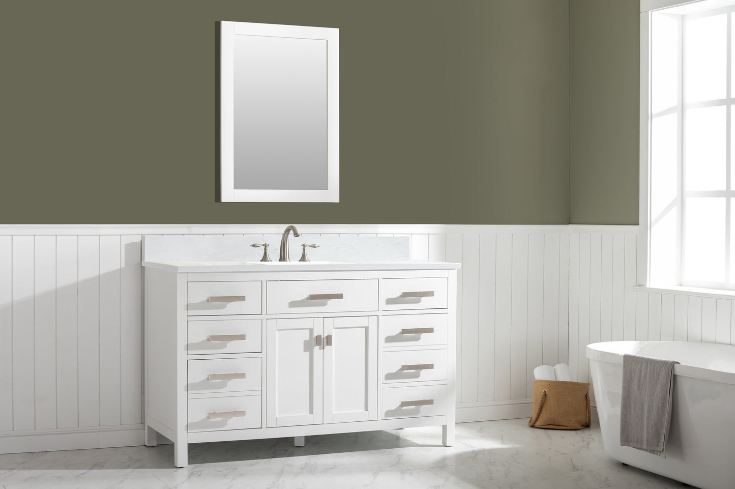 Valentino 54" Single Vanity in White