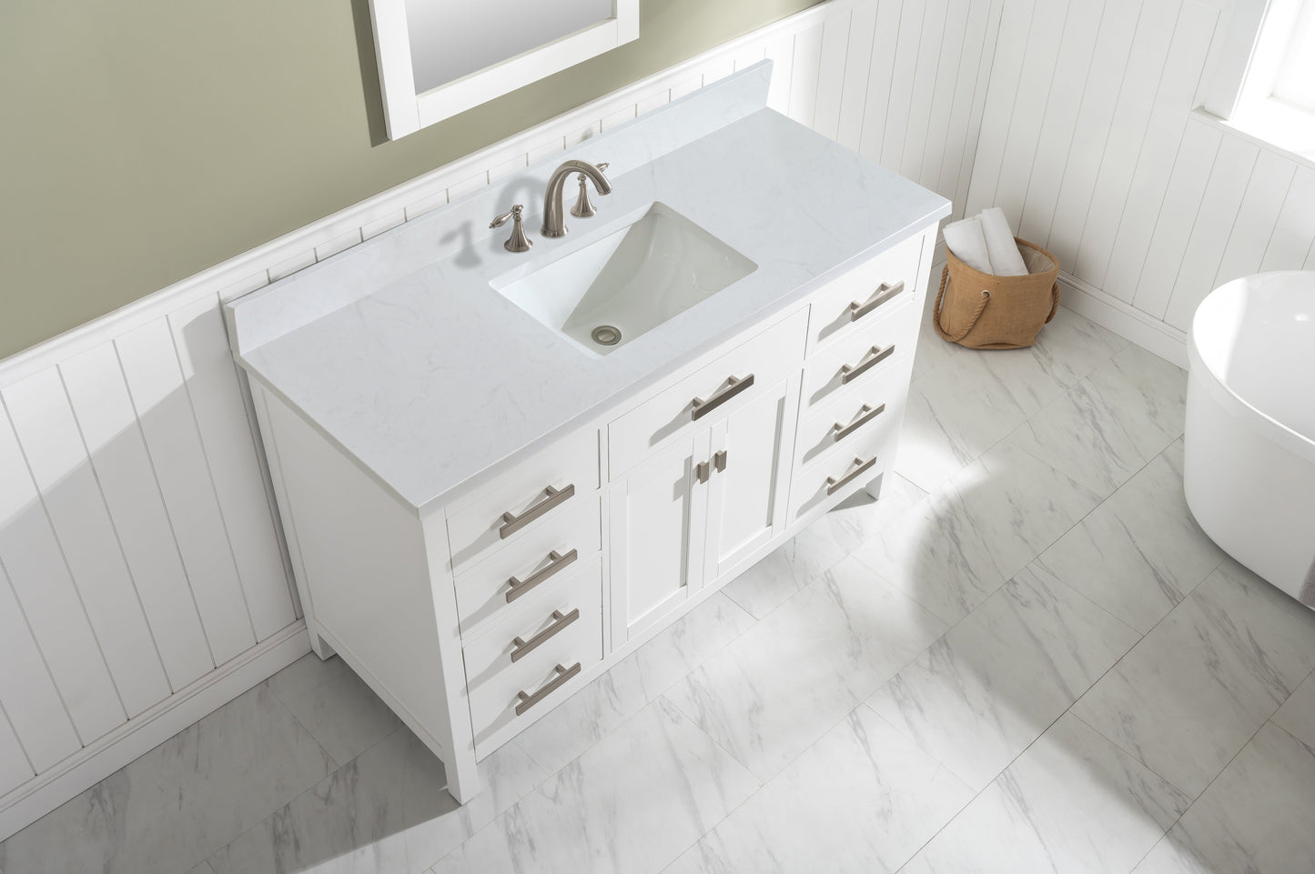 Valentino 54" Single Vanity in White