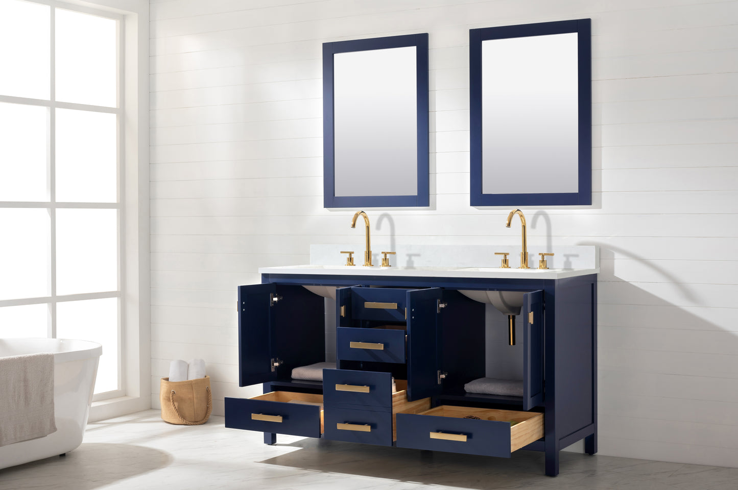 Valentino 60" Double Vanity in Blue