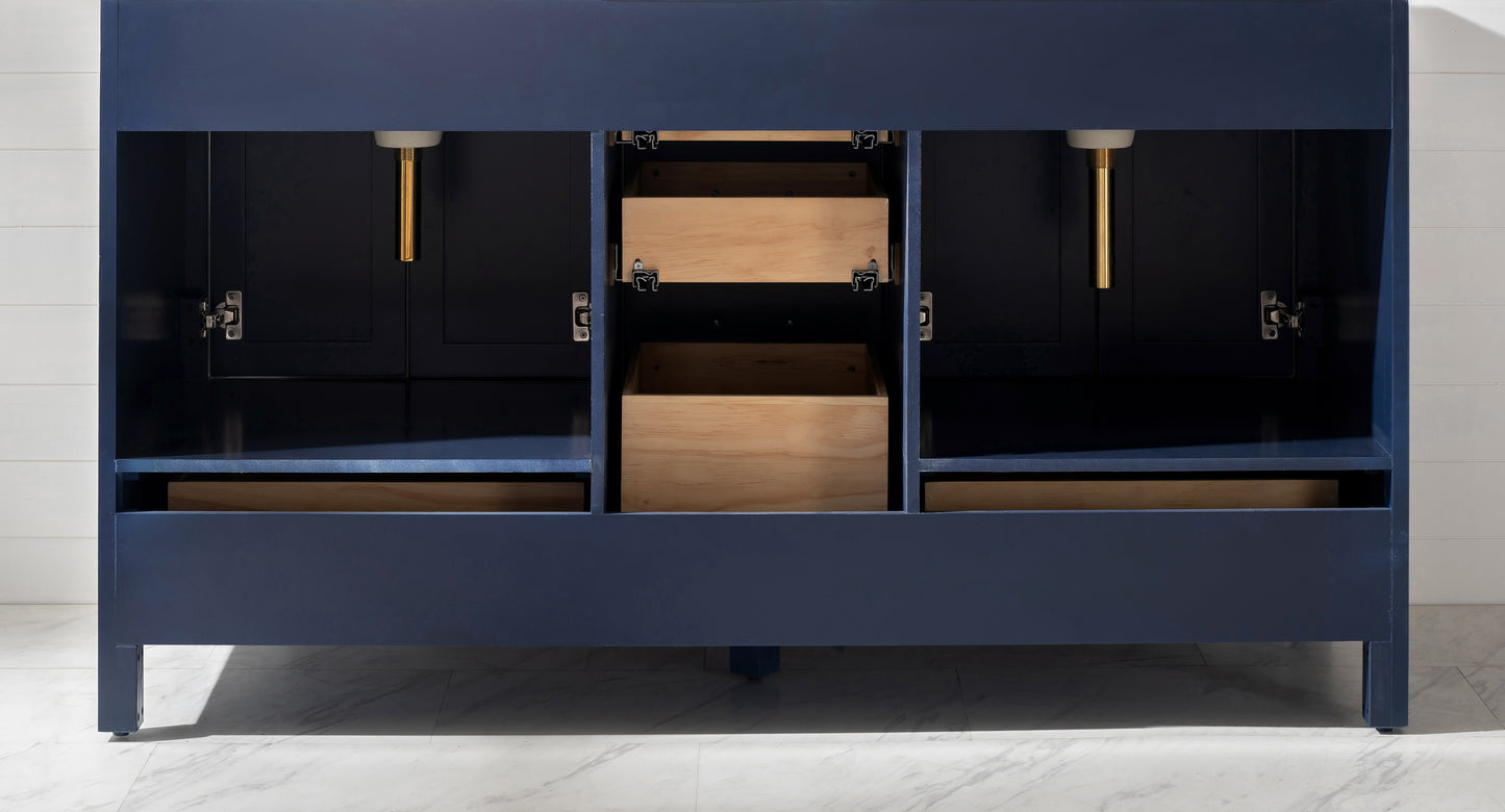 Valentino 60" Double Vanity in Blue