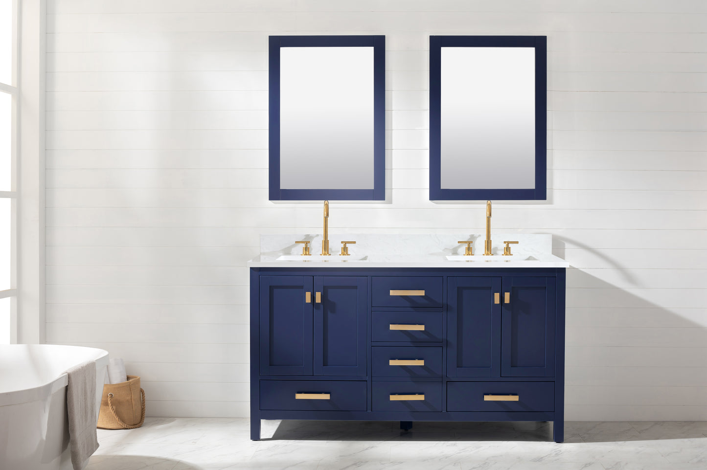Valentino 60" Double Vanity in Blue