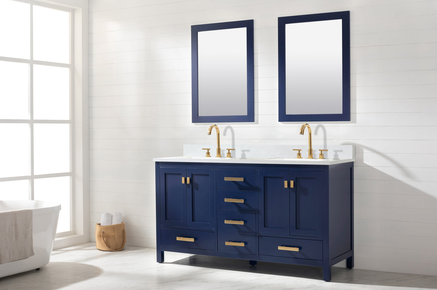 Valentino 60" Double Vanity in Blue
