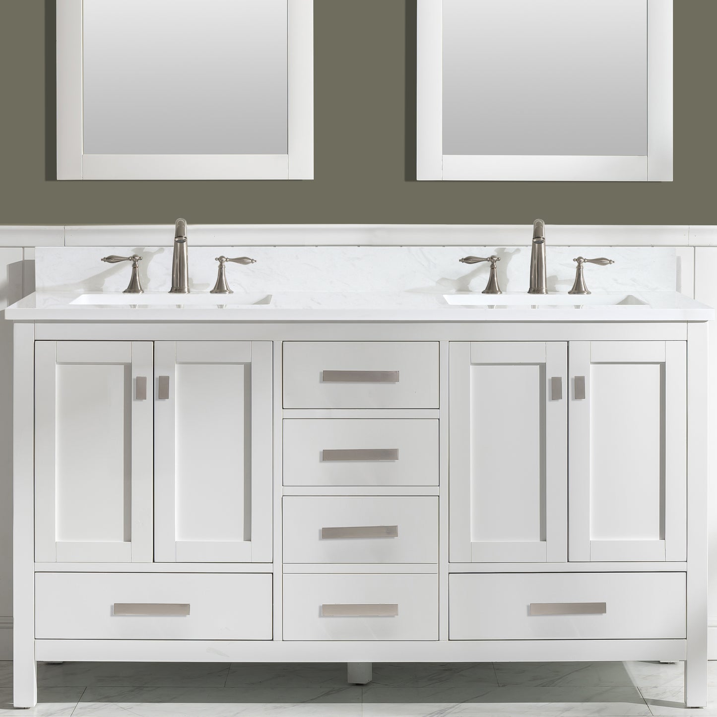 Valentino 60" Double Vanity in White