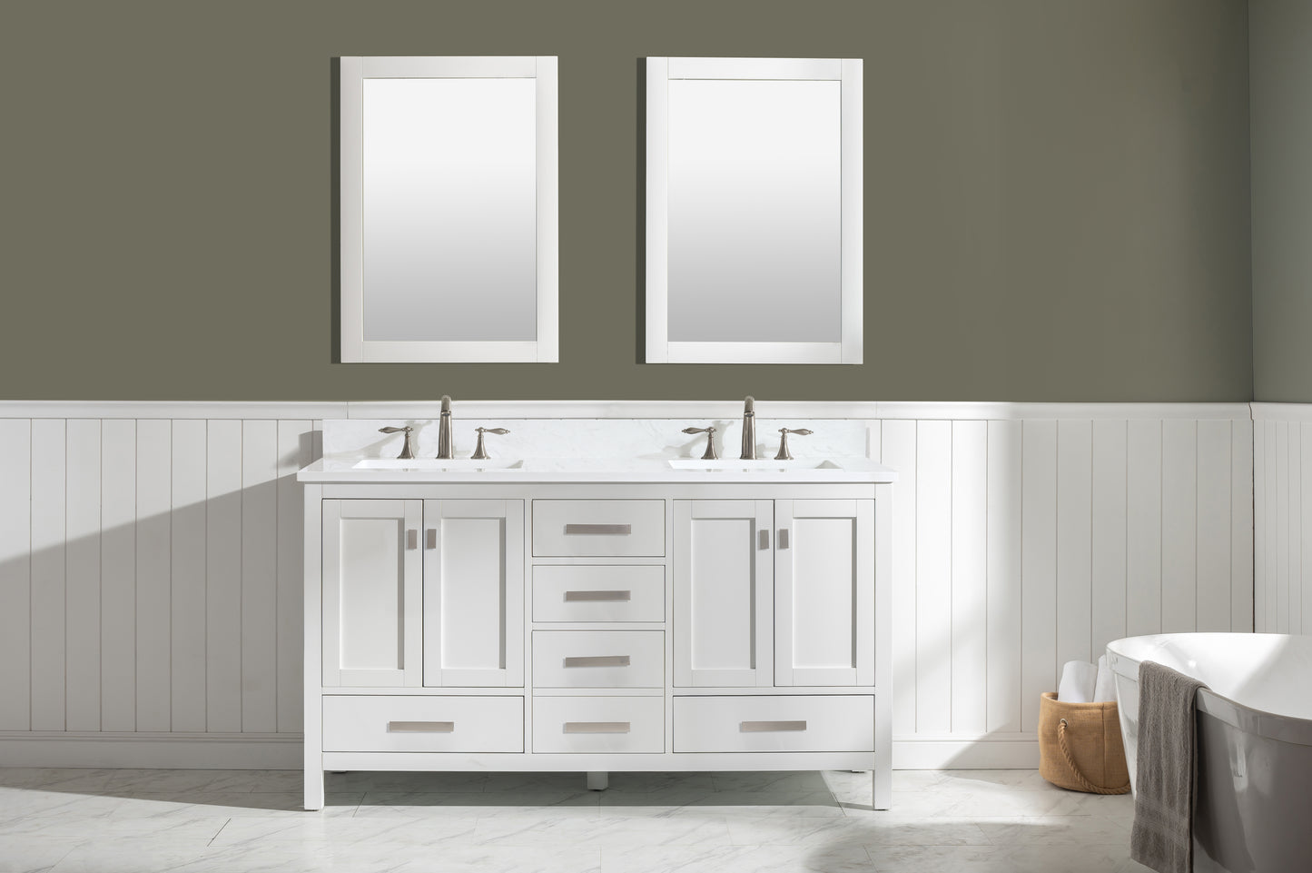 Valentino 60" Double Vanity in White