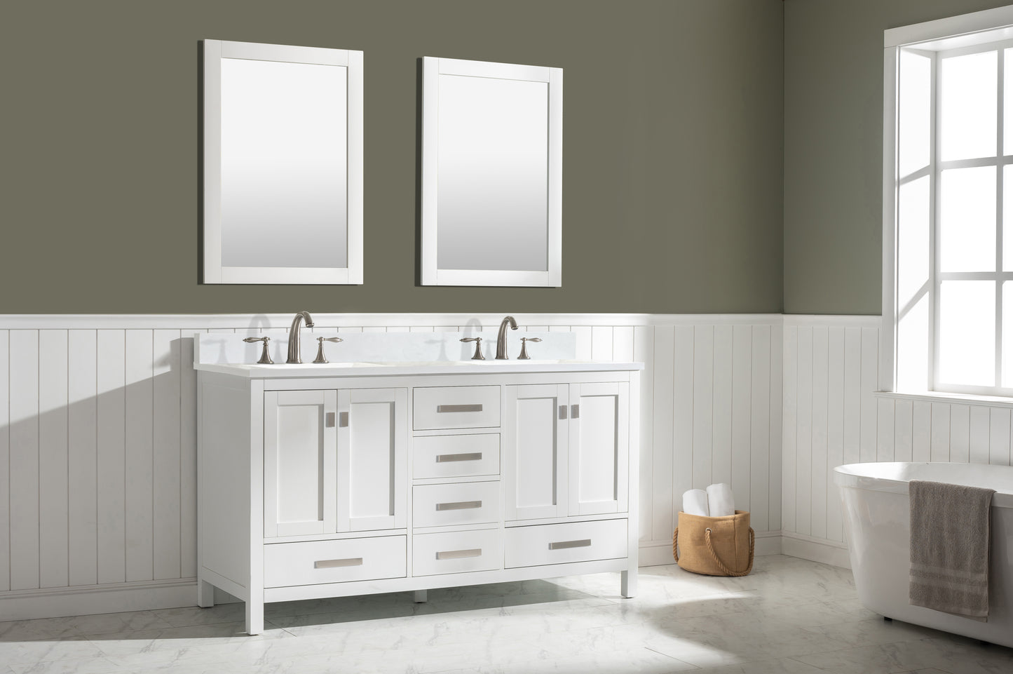 Valentino 60" Double Vanity in White