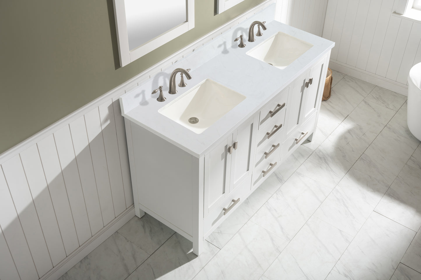 Valentino 60" Double Vanity in White